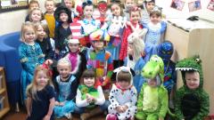 Class 1 in World Book Day fancy dress