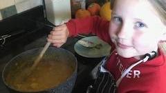 Ella making curry